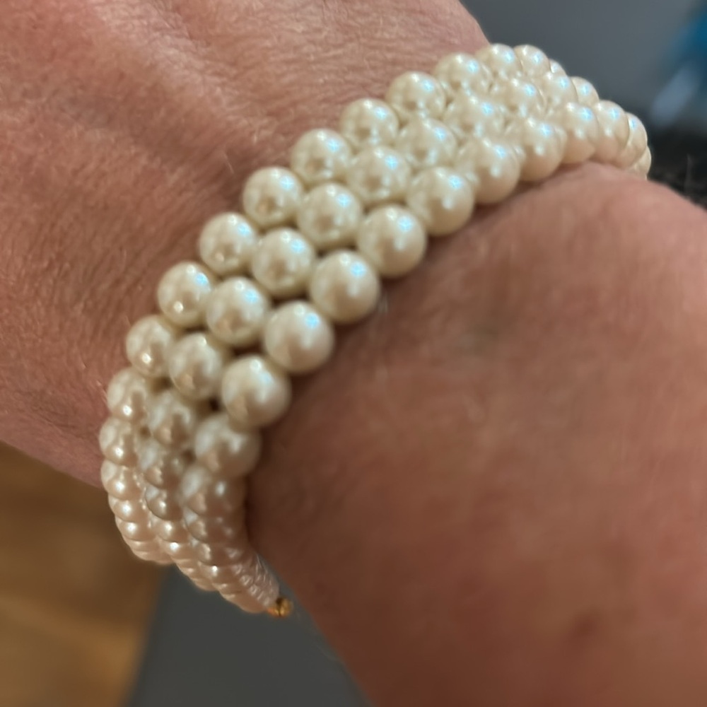 Triple Strand Pearl Bracelet